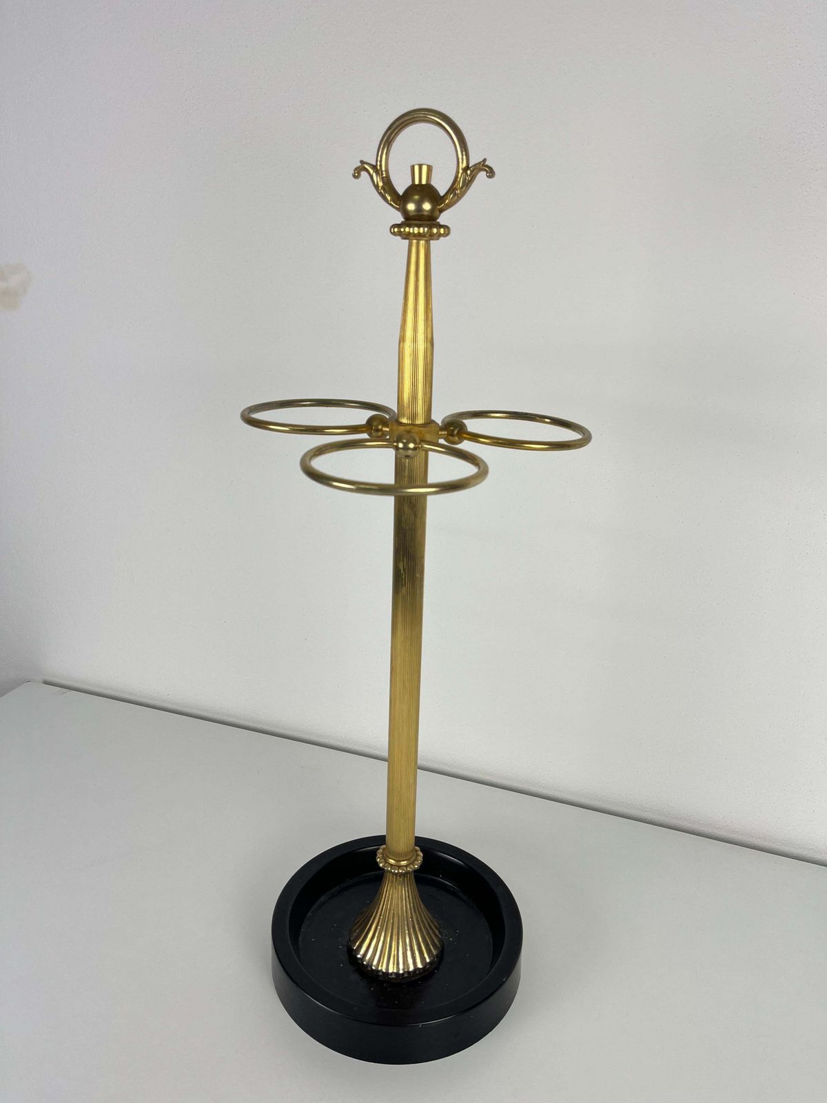 Mid Century Brass Umbrella Stand, Made In Italy 1950s photo furniture
