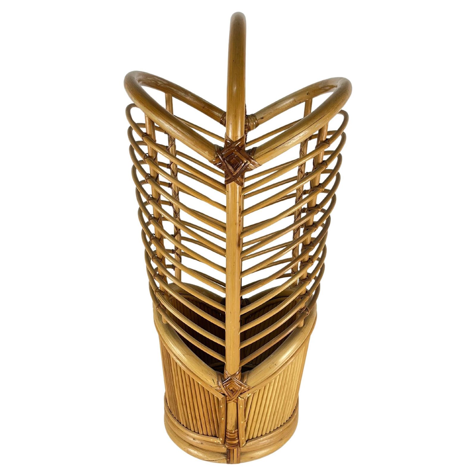 Mid Century Bamboo Umbrella Stand, Made In Italy, 1960s