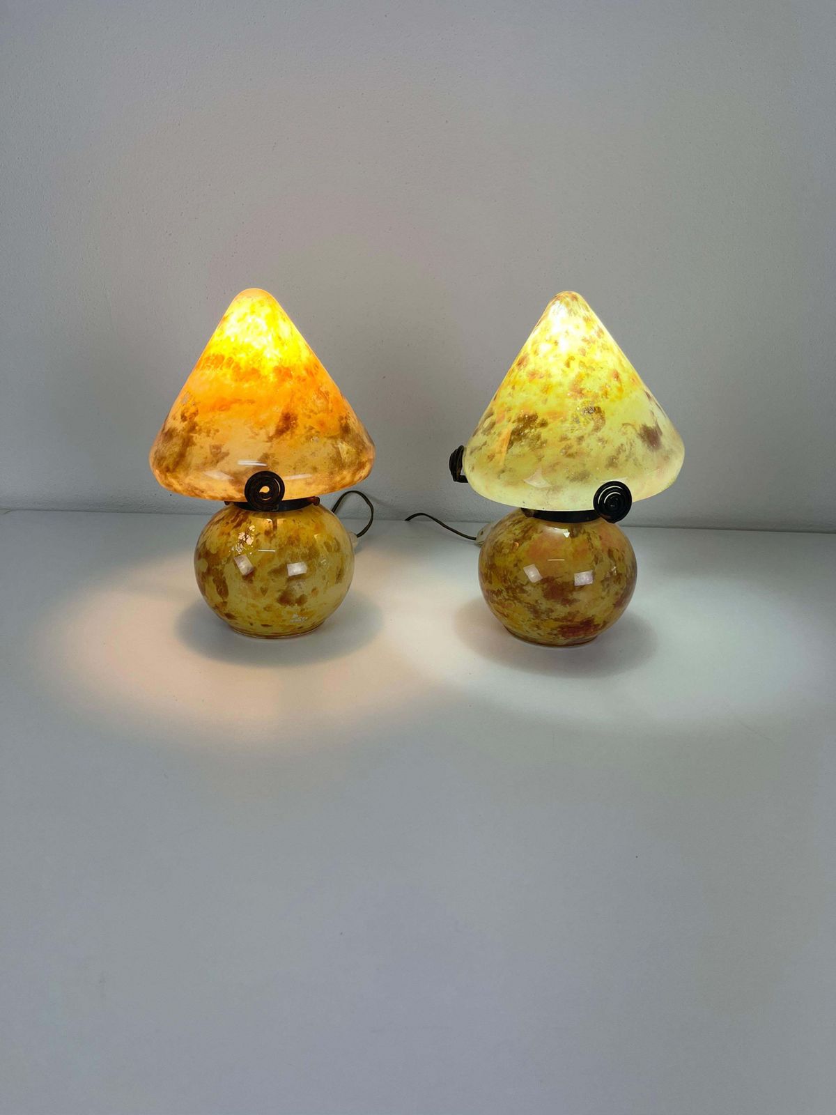 Set Of 2 Mid Century Murano Glass Bedside Lamps, 1950s photo 848.0