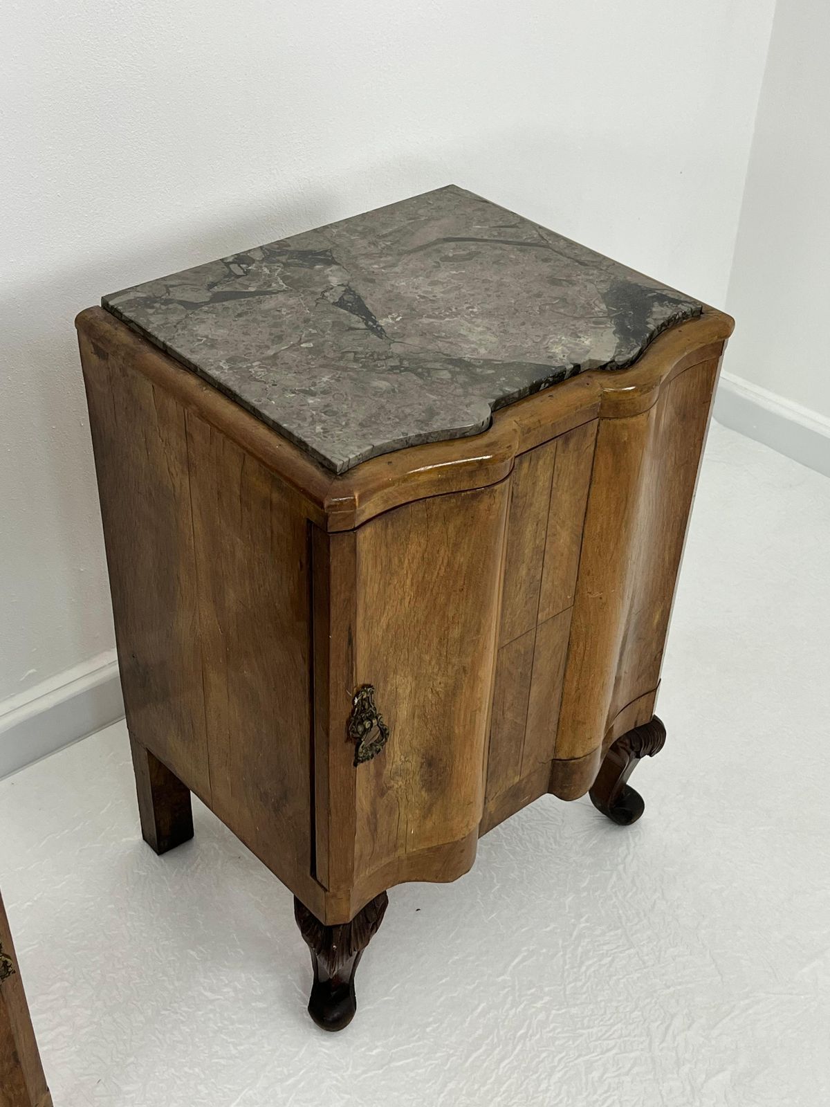Set Of 2 Sicilian Art Deco Night Stands With Marble Top 1940s photo Furniture