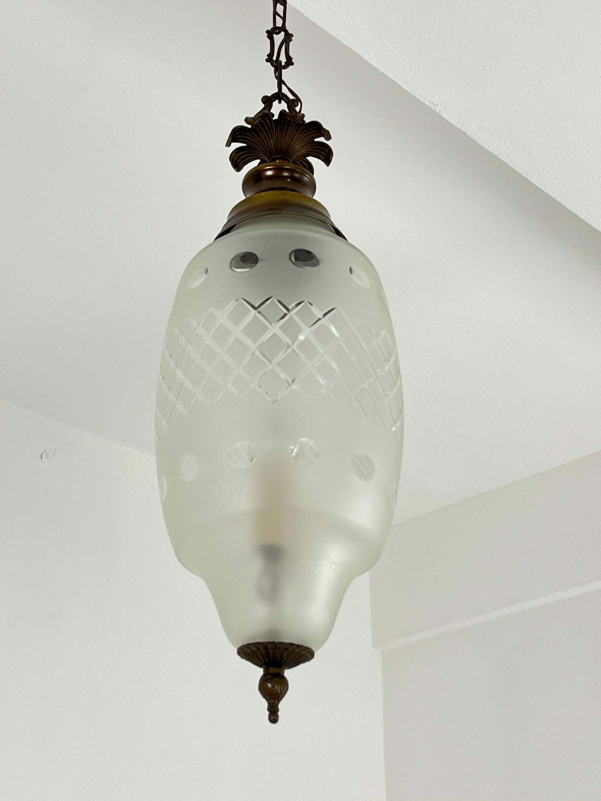 Set Of 2 Mid Century 2 Light Pendant Lamps Attributed To Luigi Caccia Dominioni photo for sale