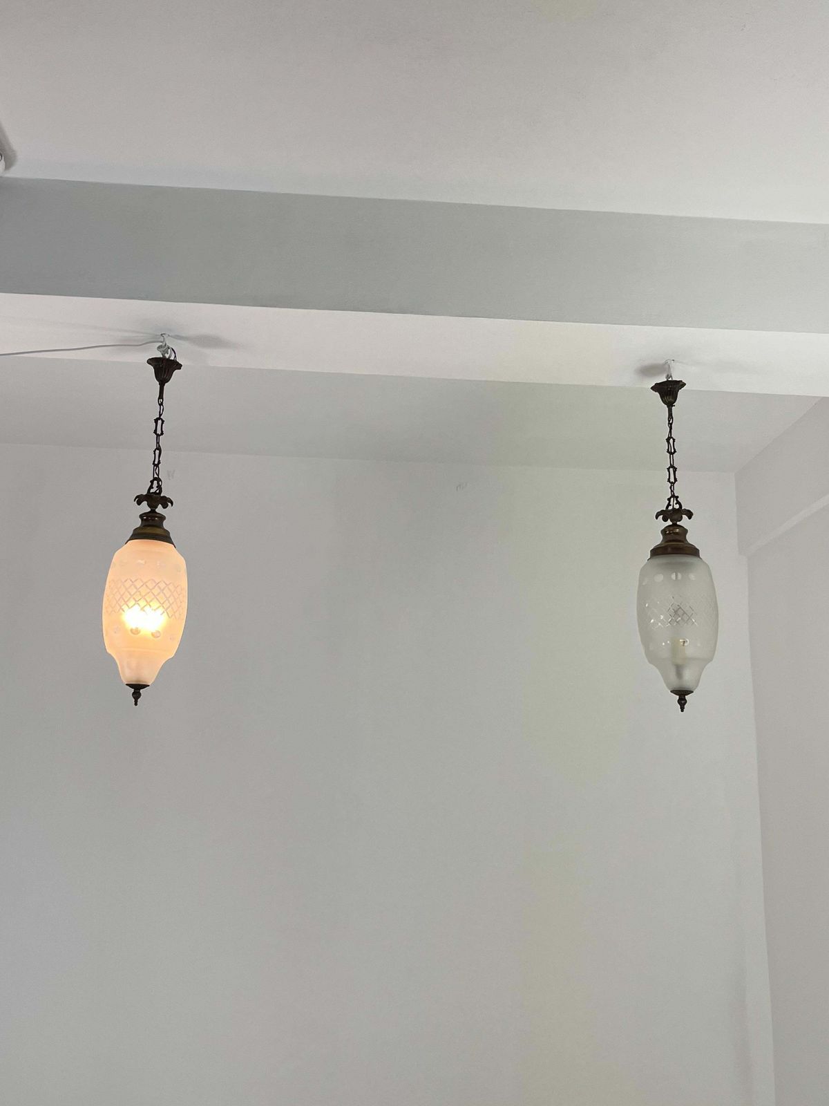 Set Of 2 Mid Century 2 Light Pendant Lamps Attributed To Luigi Caccia Dominioni photo vinterior