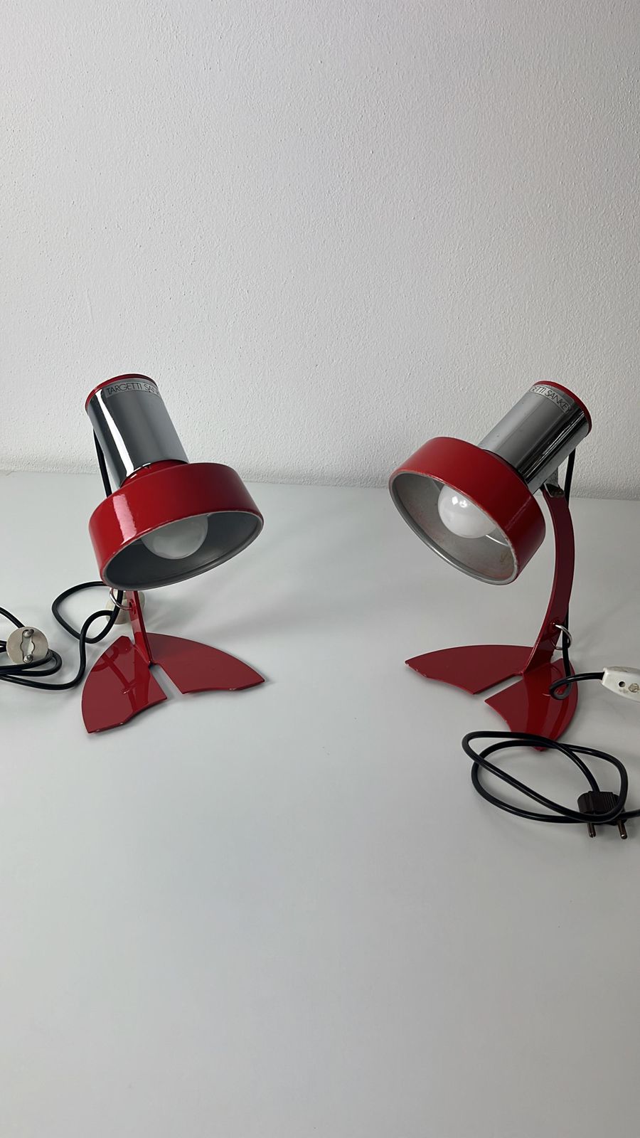 photo buy Set Of 2 Made In Italy Bedside Lamps Targetti Sankey, 1970s