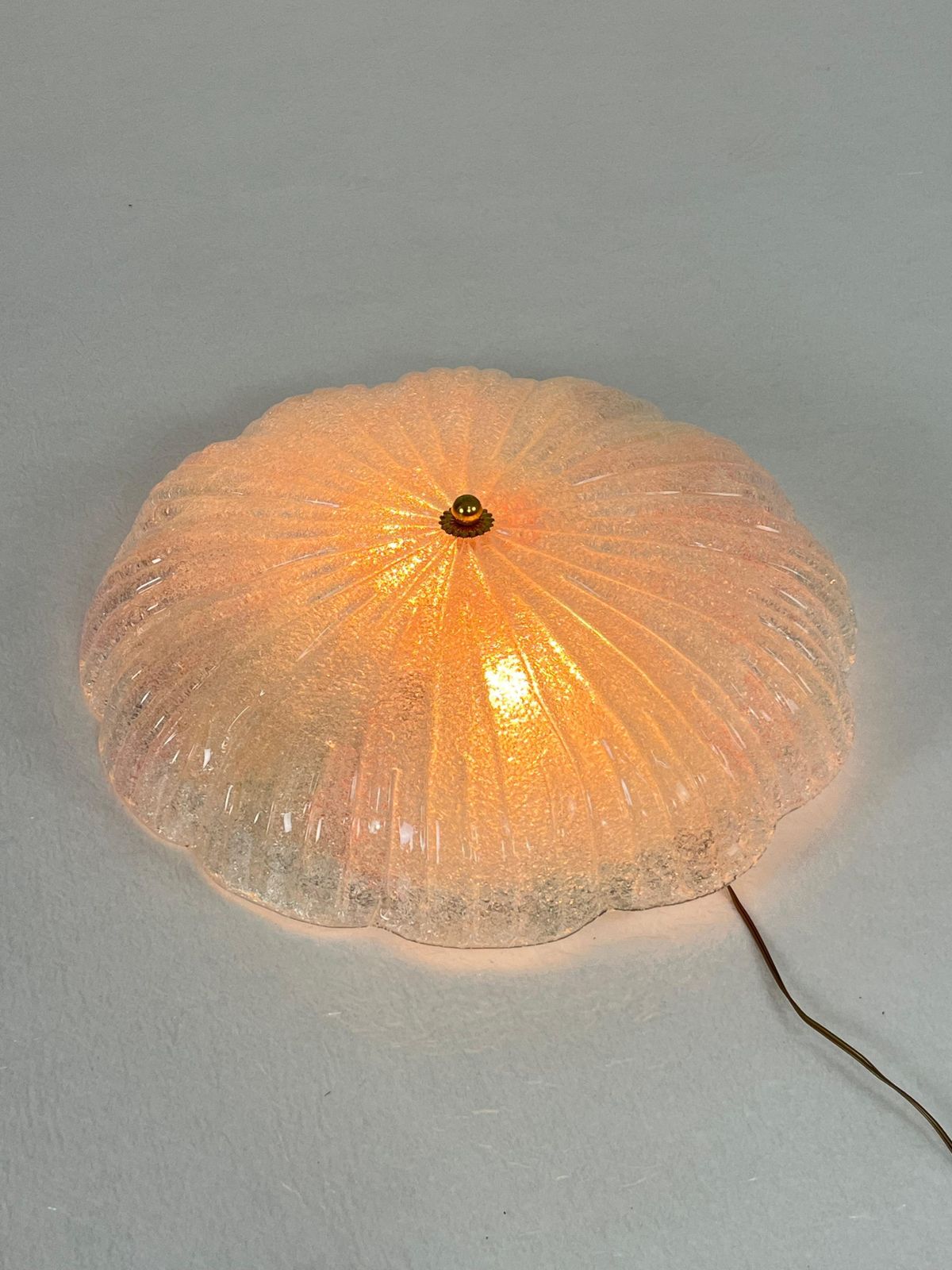 Venetian Ceiling Lamp 2 Lights Murano Glass, 1980s photo furniture