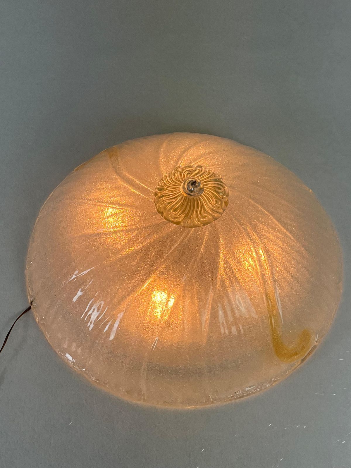 Monumental Venetian Ceiling Lamp 4 Lights Murano Glass, 1980s photo furniture