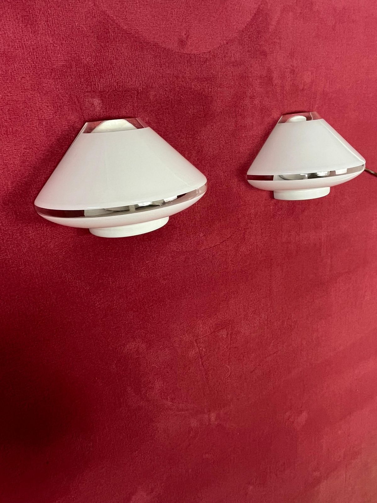 Set Of 2 Mid Century Italian Murano Glass Wall Lamps, 1960s photo Lighting