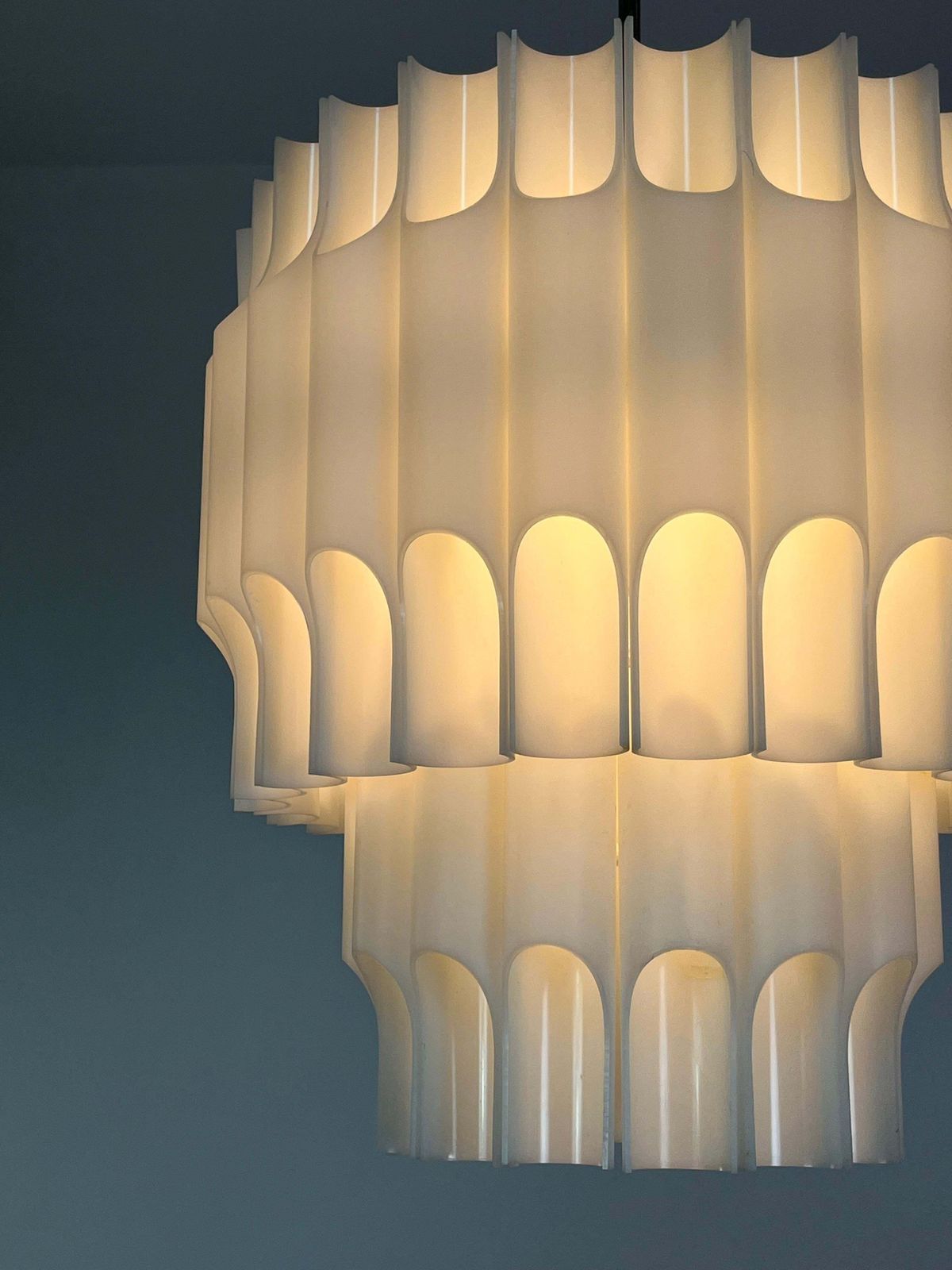 Wonderful "Teulada" Model Chandelier By Carlo Ponzio For Harvey Guzzini, 1972 photo Lighting