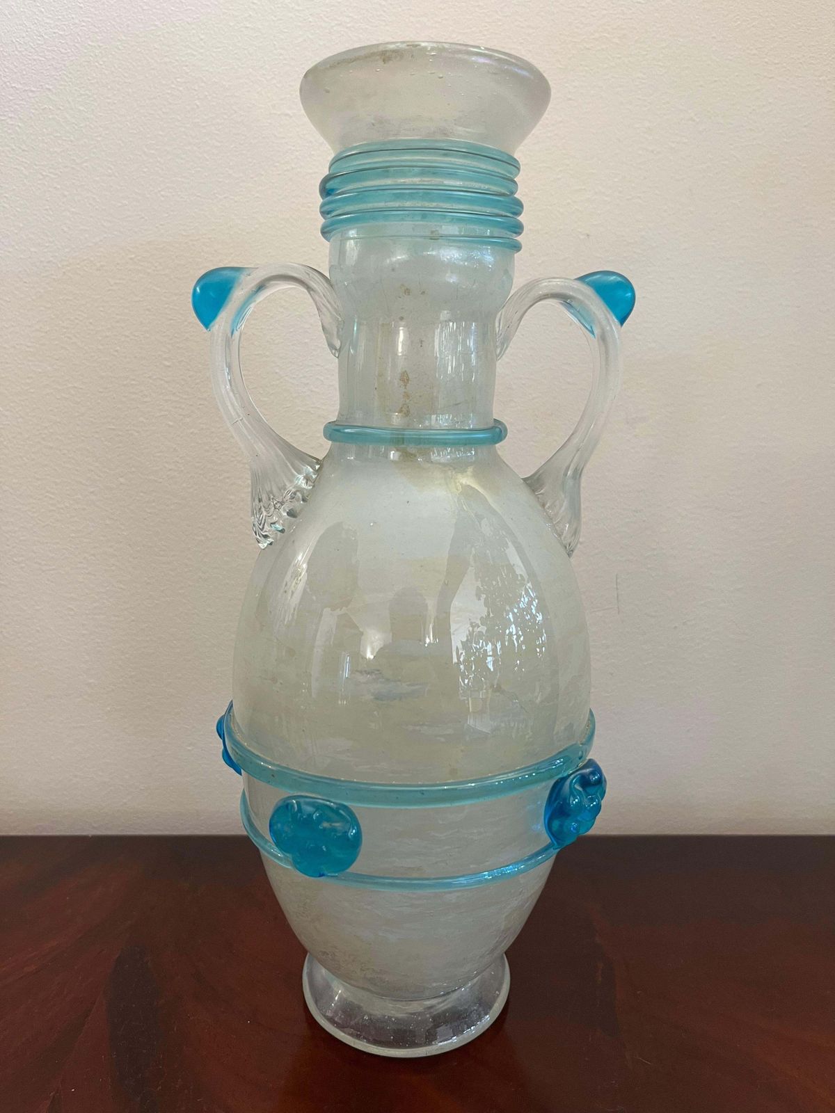 Excavated Murano Glass Vase Attributed To Flavio Poli For Seguso 1940s