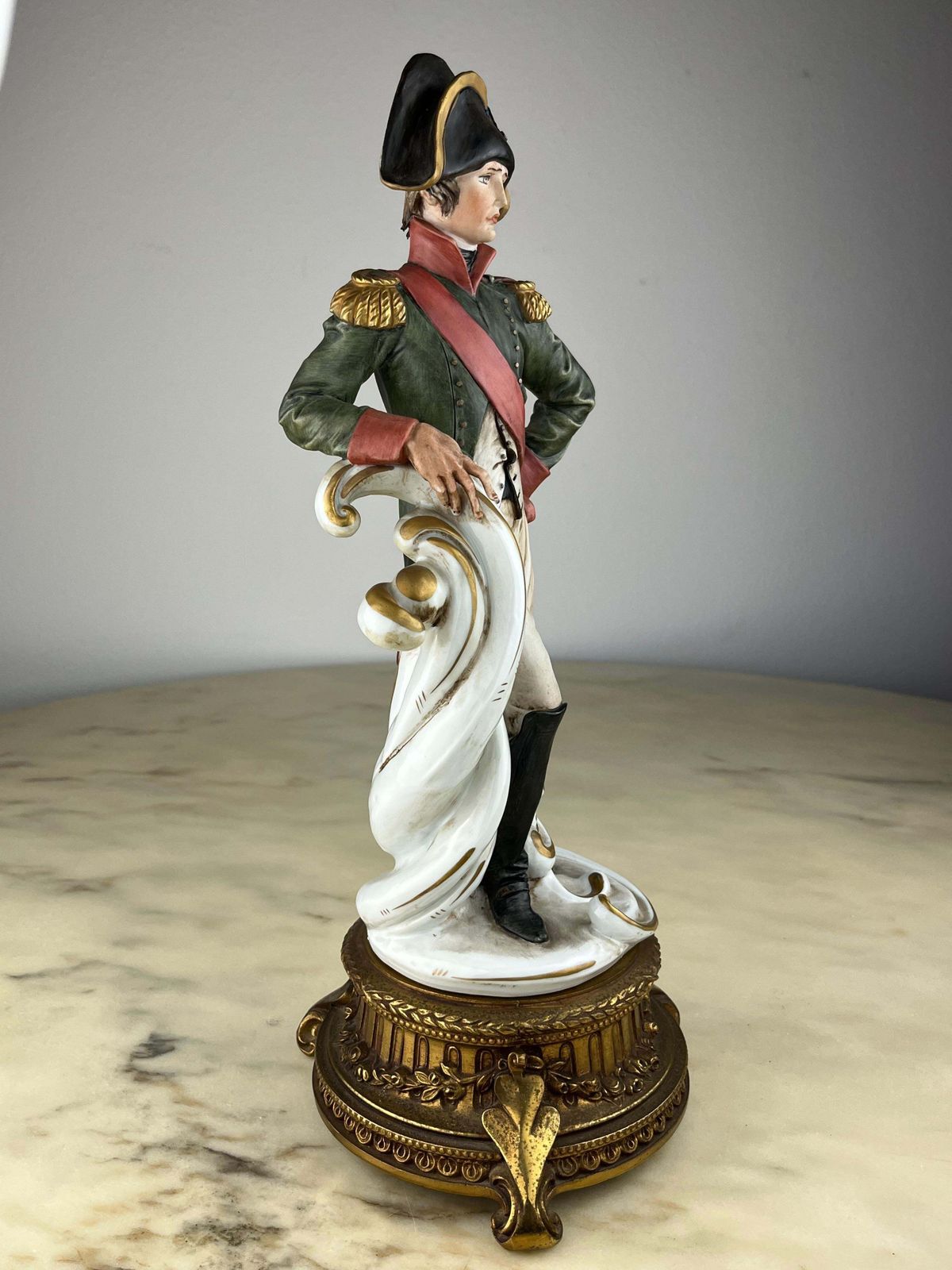 Napoleon Sculpture In Capodimonte Porcelain And Bronze, Italy, 1990s photo for sale