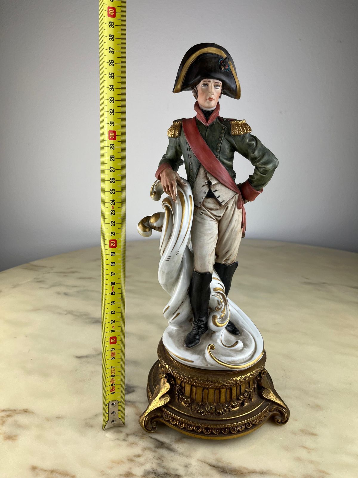 photo vintage Napoleon Sculpture In Capodimonte Porcelain And Bronze, Italy, 1990s