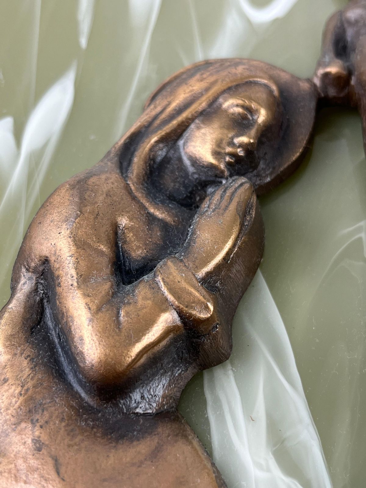Jesus On The Cross, Bronze On Plexiglass, Italy, 1970s photo Art