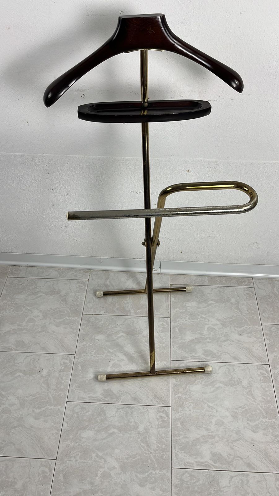 Folding Valet Stand In The Style Of Ico Parisi  Beech And Gilt Metal photo furniture