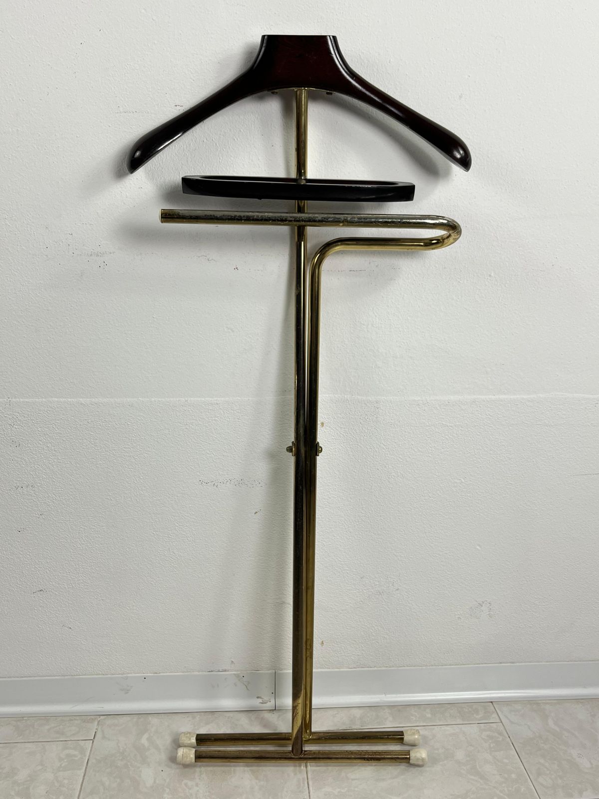 Folding Valet Stand In The Style Of Ico Parisi  Beech And Gilt Metal photo Furniture