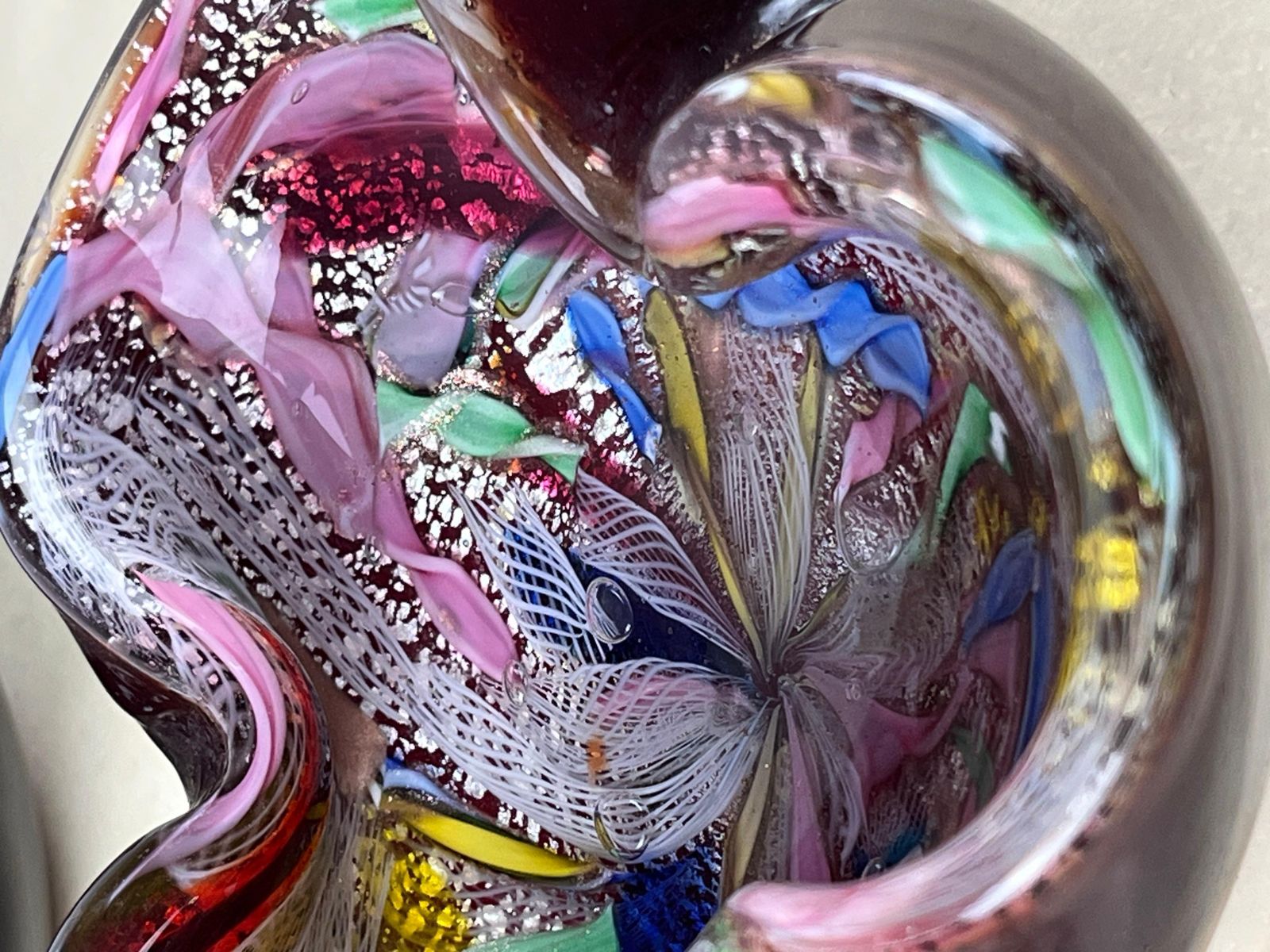 photo furniture Pair Of Variegated Murano Glass Ashtrays, 1970s