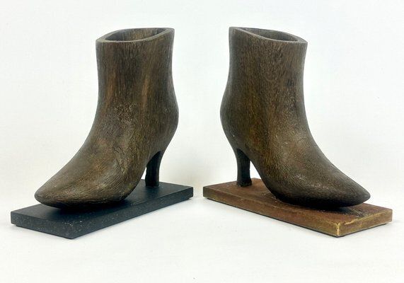 Mid Century Carved Bookends In The Shape Of Womens Shoe, 1960s, Set Of 2 photo furniture