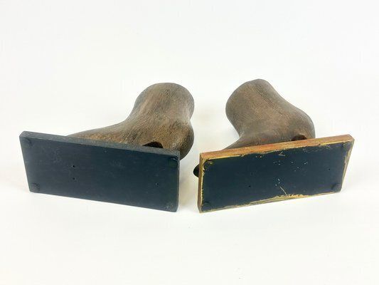 Home Decor Mid Century Carved Bookends In The Shape Of Womens Shoe, 1960s, Set Of 2 photo