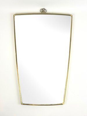 Mid Century German Wall Mirror In Aluminium, 1950s
