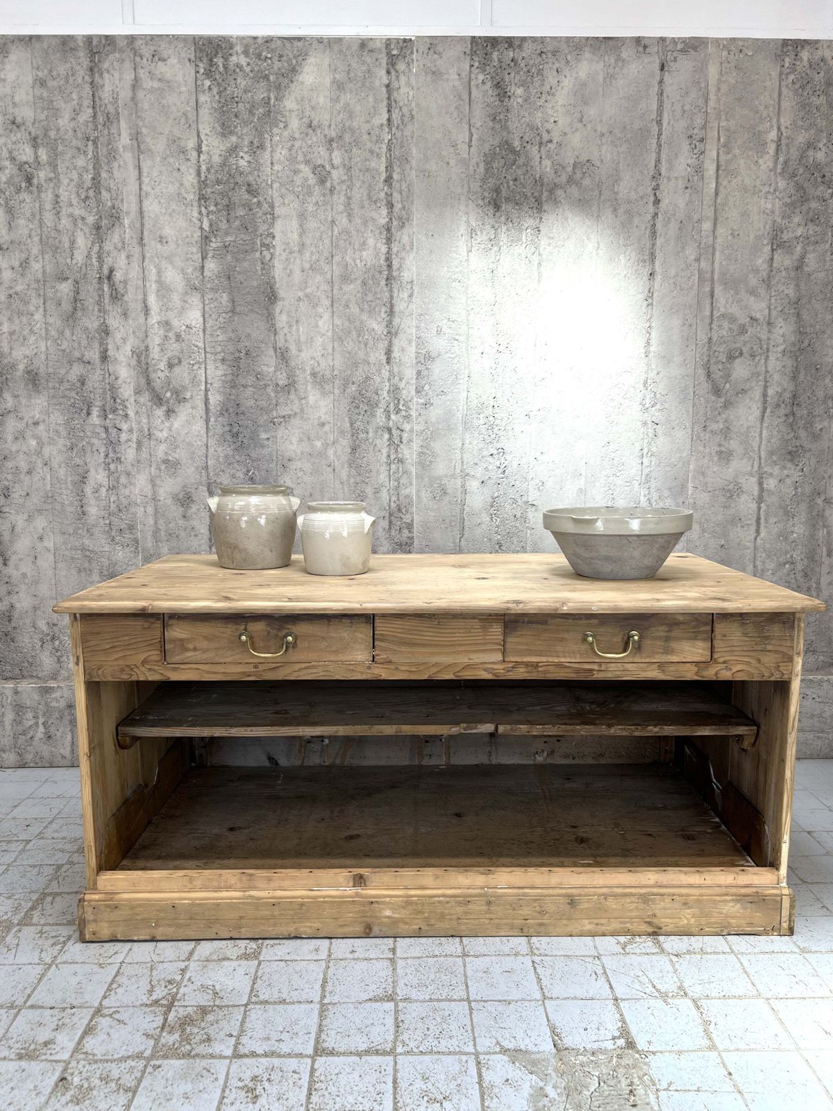 171cm Shop Counter Sideboard Open Shelves Kitchen Island With Drawers photo furniture