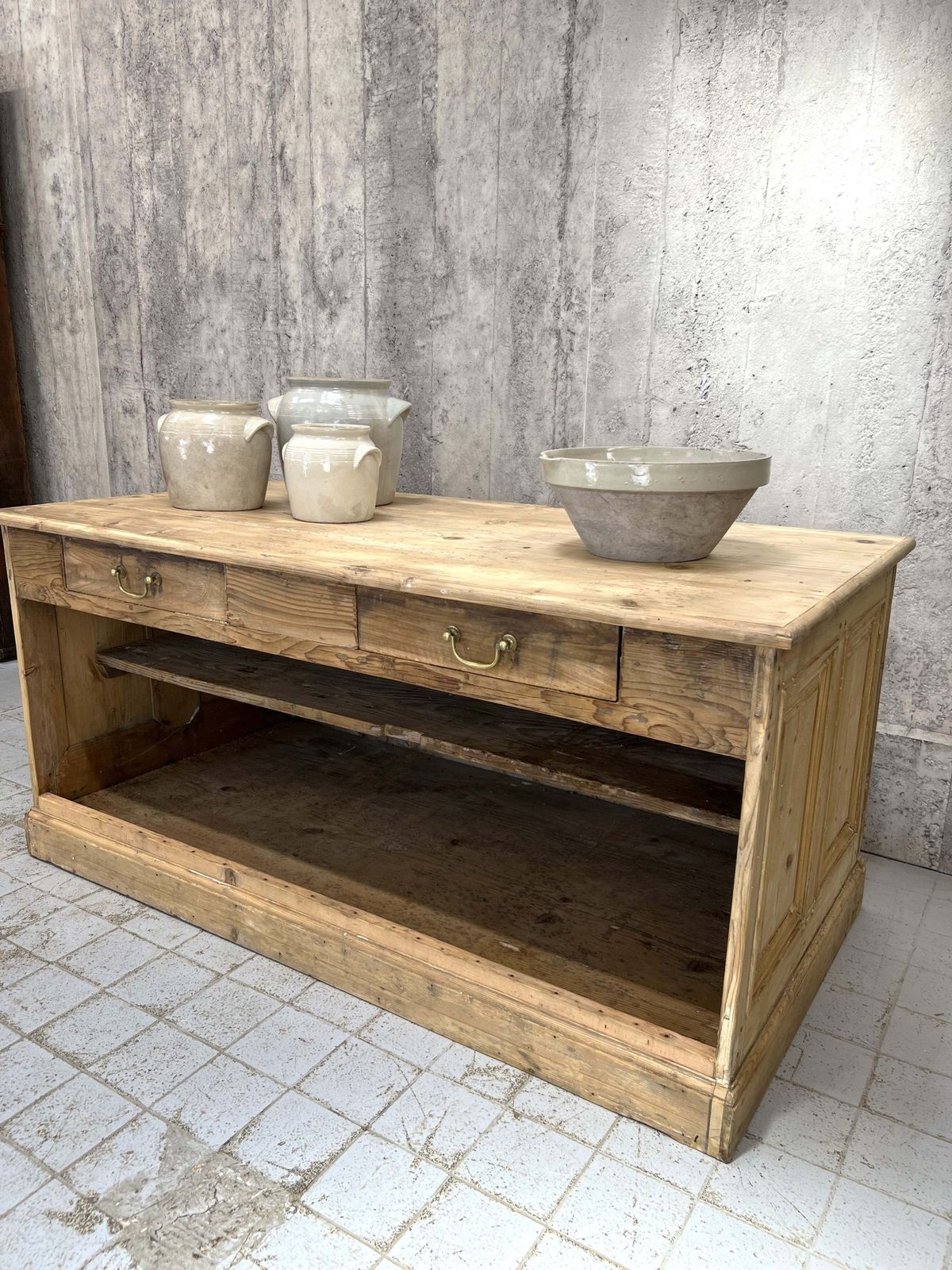 171cm Shop Counter Sideboard Open Shelves Kitchen Island With Drawers photo for sale