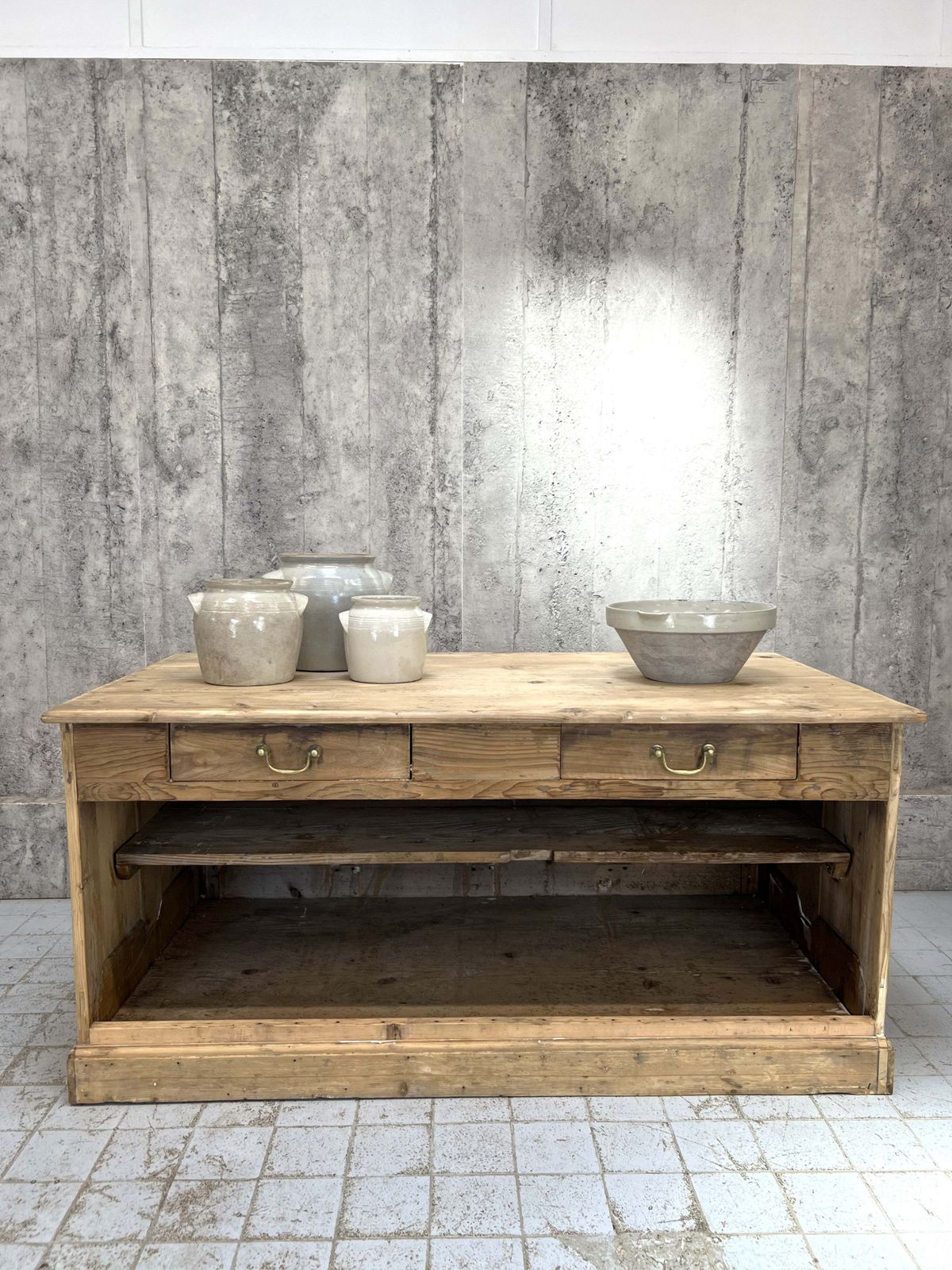 171cm Shop Counter Sideboard Open Shelves Kitchen Island With Drawers photo 2455.0