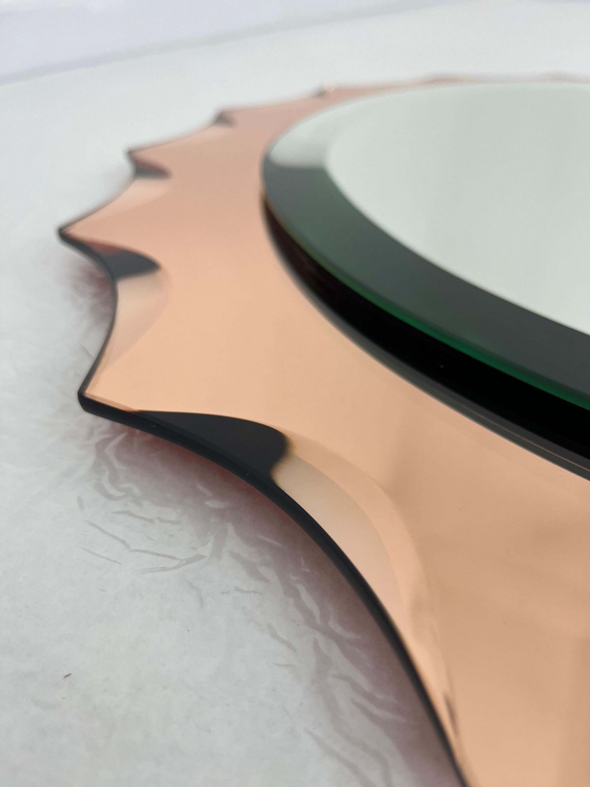 Mid Century Wall Mirror In The Style Of Cristal Art, 1960s photo 851.0