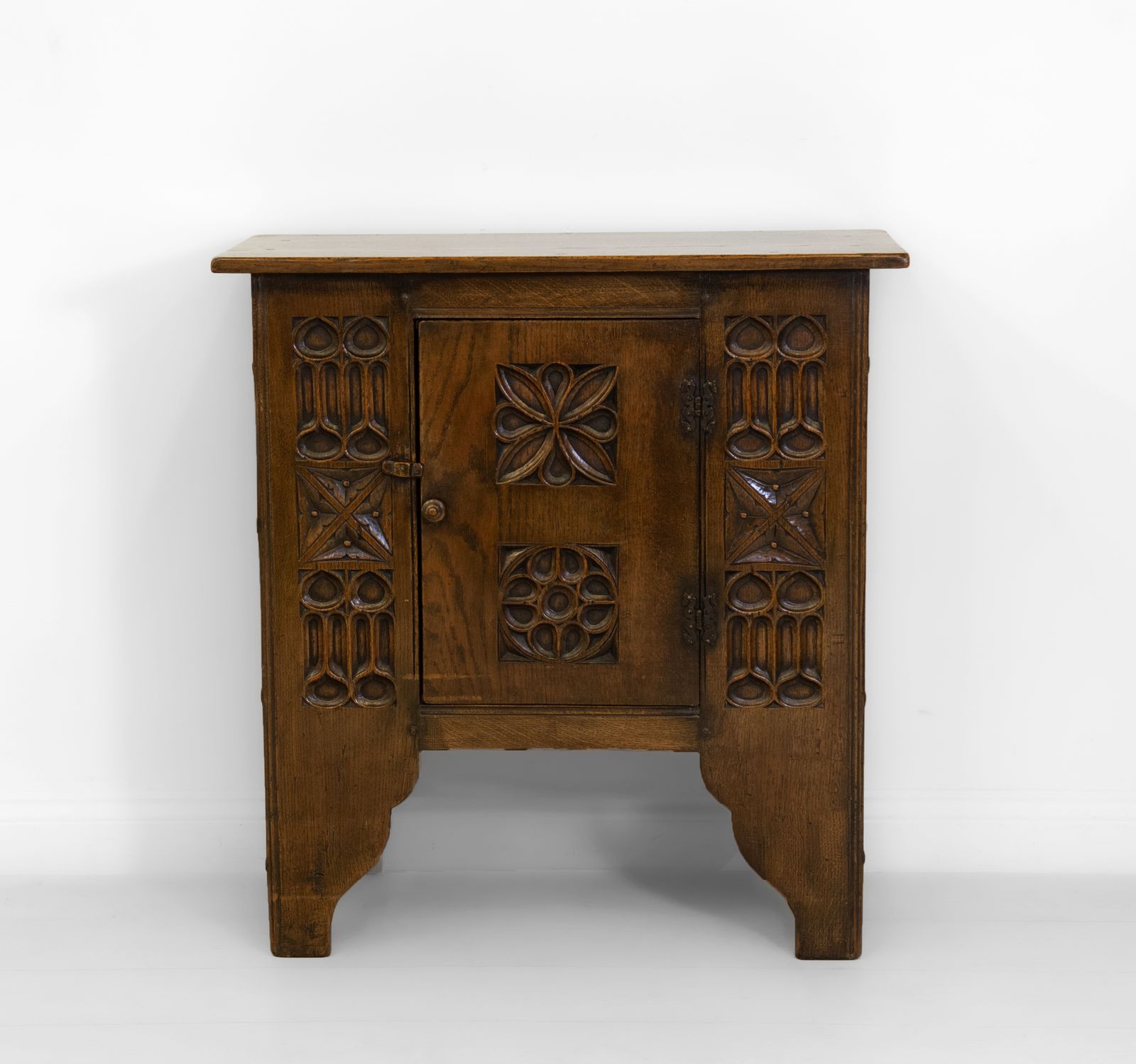 Gothic Revival Carved Oak Cabinet 20th Century