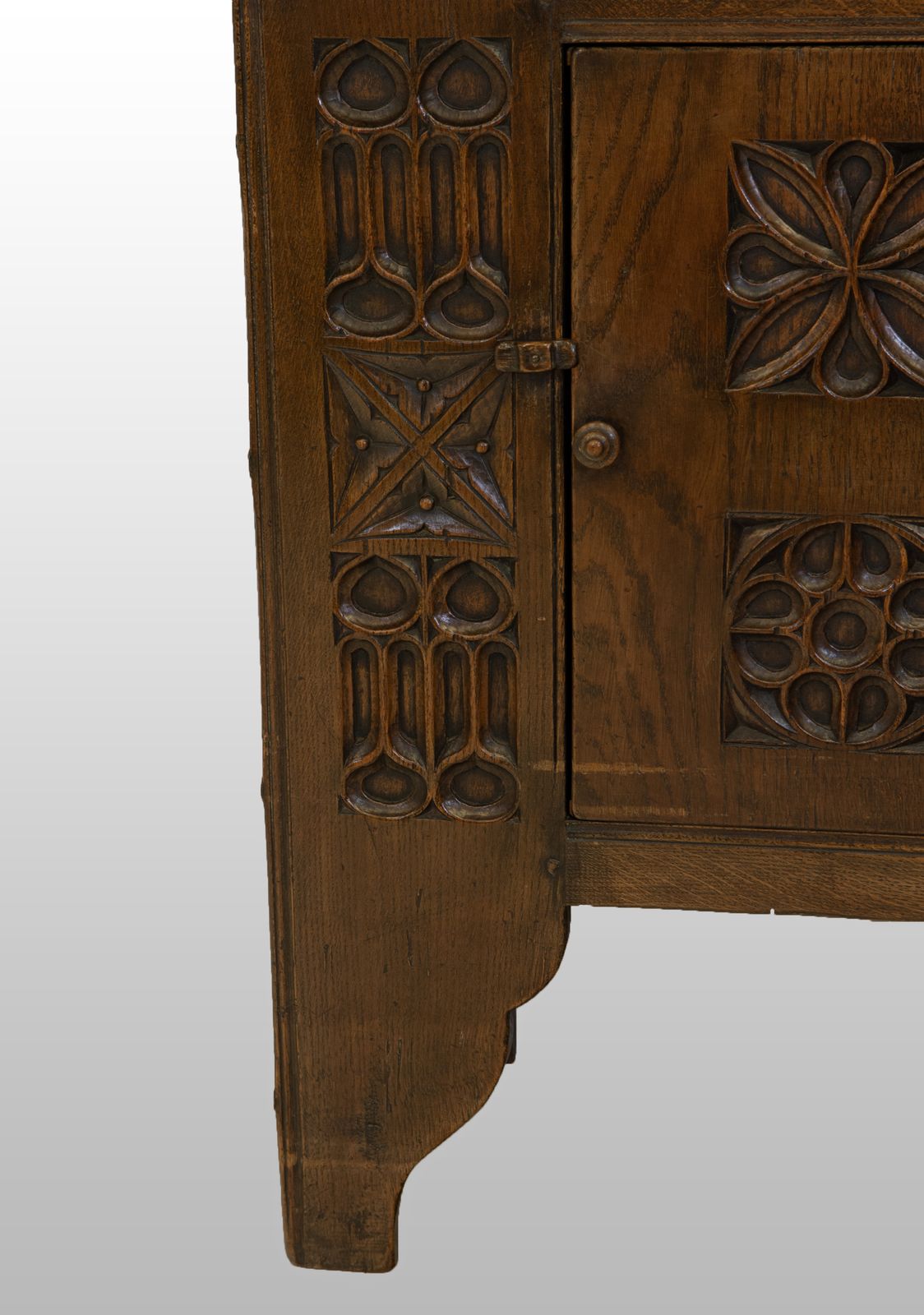 Gothic Revival Carved Oak Cabinet 20th Century photo 975.0