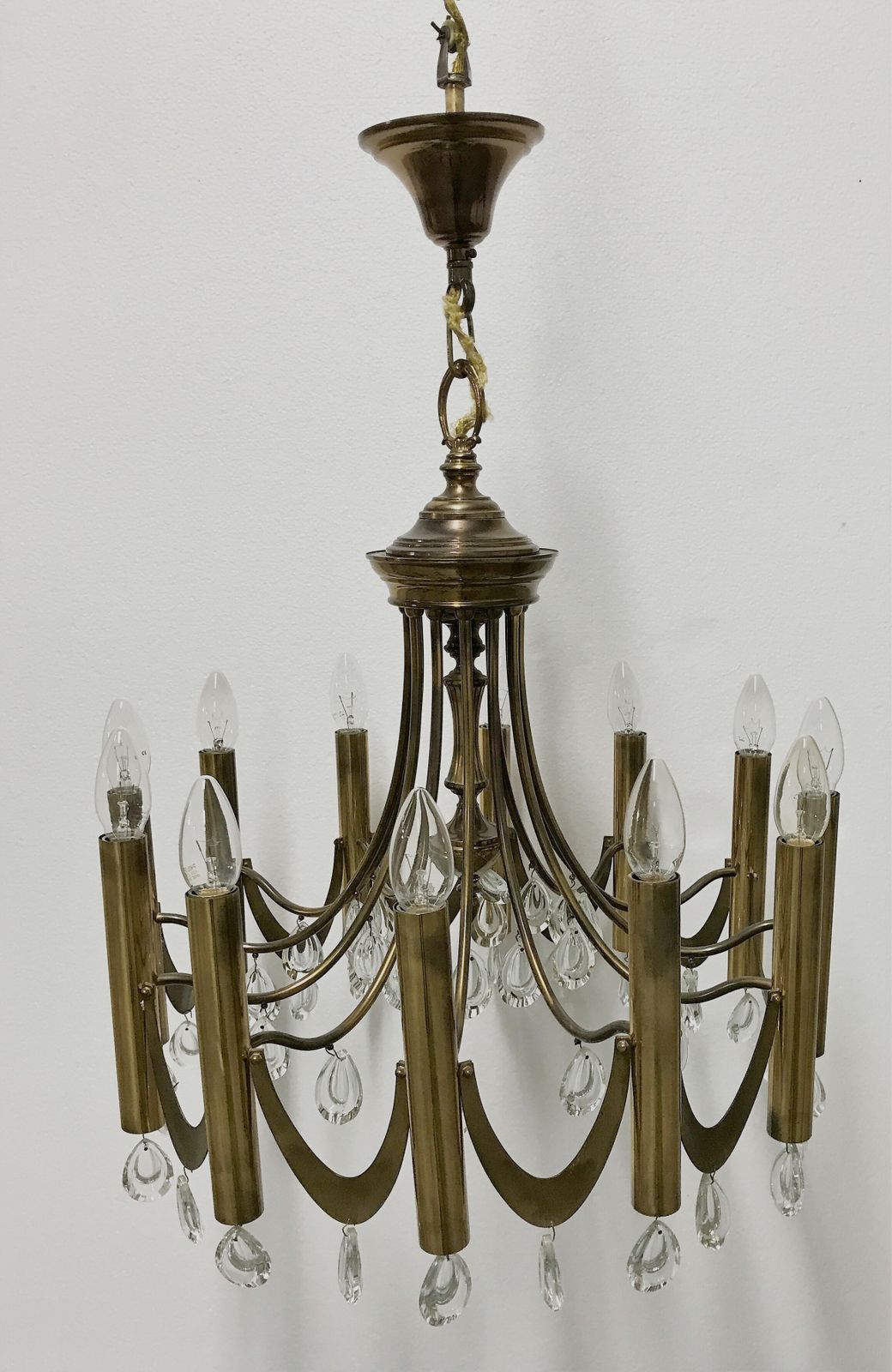 450.0 Brass Gaetano Sciolari Chandelier, 1960s photo