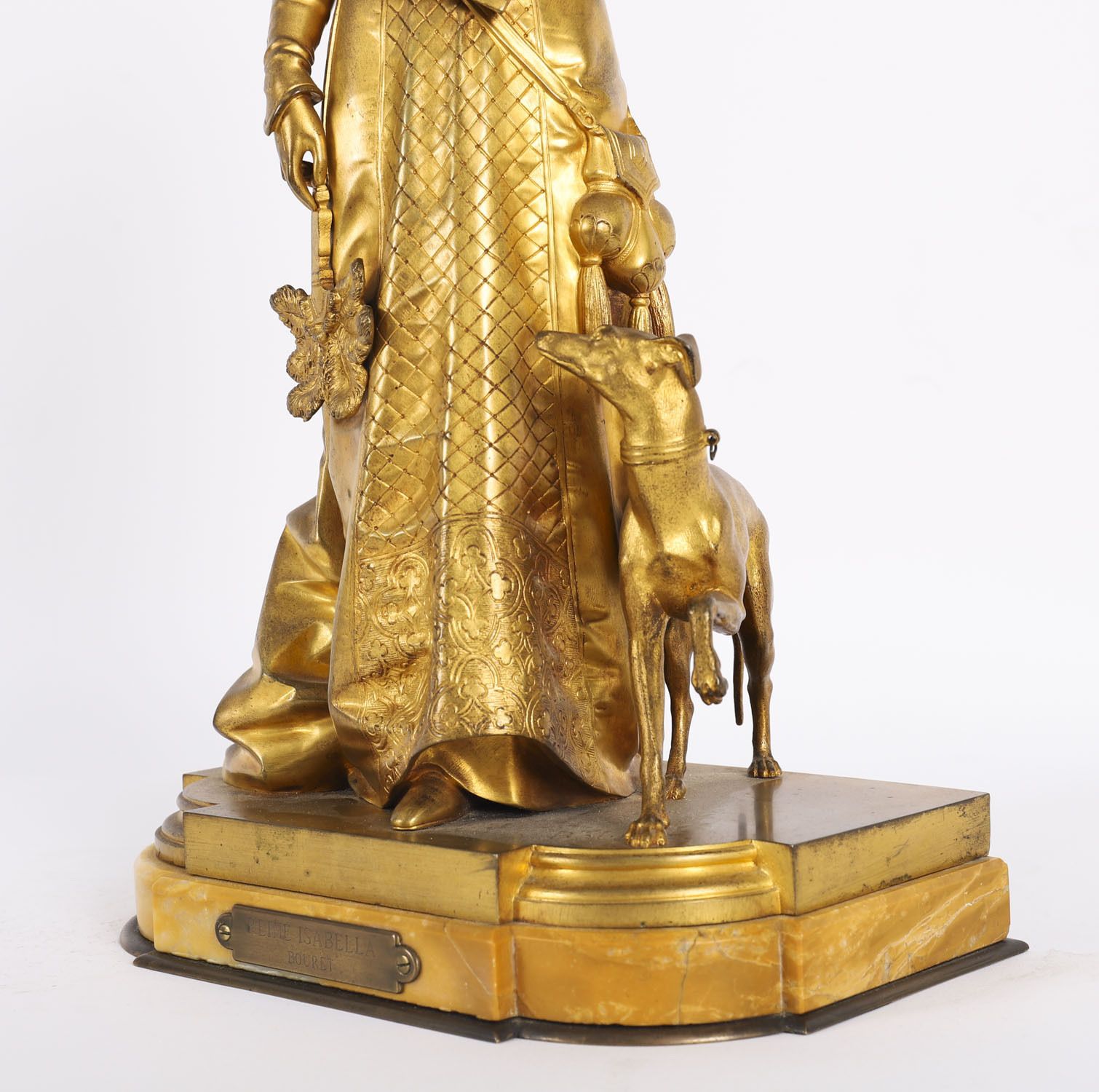 2250.0 Antique Gilt Bronze Sculpture Of Reine Isabella By  Eurotrope Bouret C 1870 photo