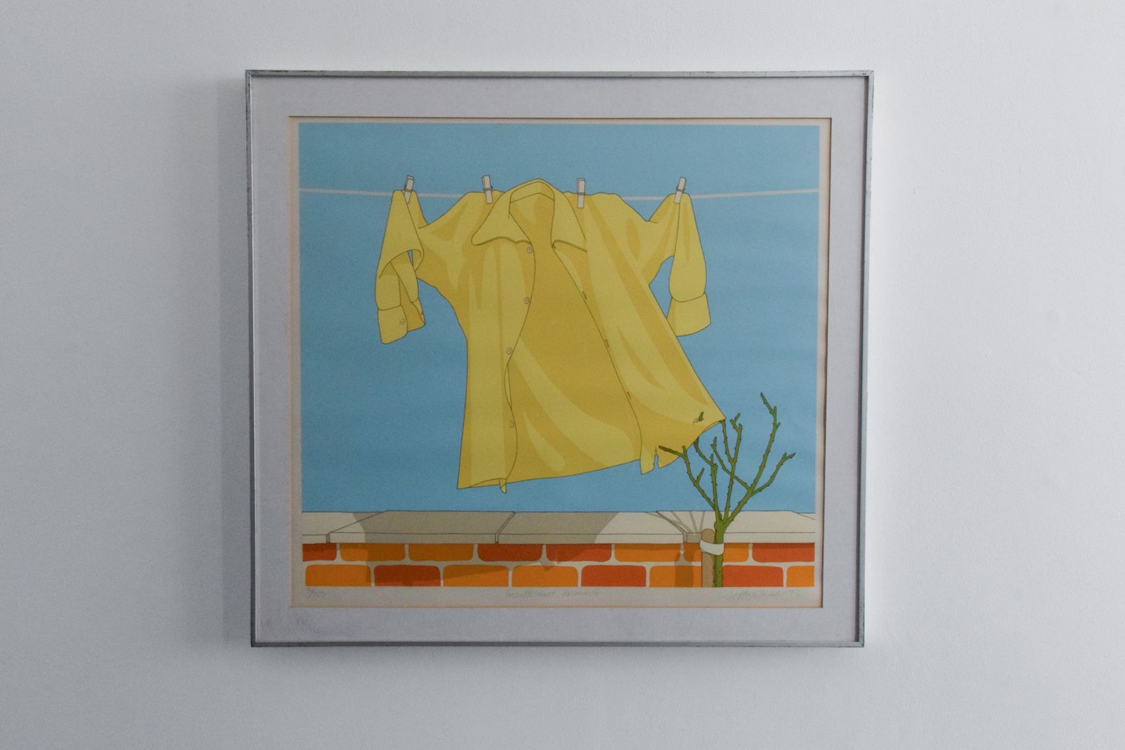 Vintage Original Signed Screen Print By Jeffery Edwards Dated 1972 'Insufficient Pruning' photo furniture