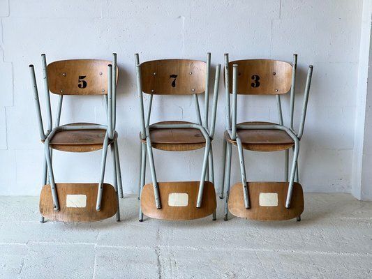 Vintage Schoolstoelen, Ca. Jaren 1970, Set Van 6