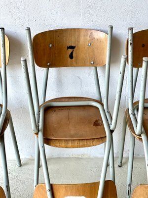 Vintage Schoolstoelen, Ca. Jaren 1970, Set Van 6 photo vintage