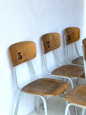 Meubels Vintage Schoolstoelen, Ca. Jaren 1970, Set Van 6 photo