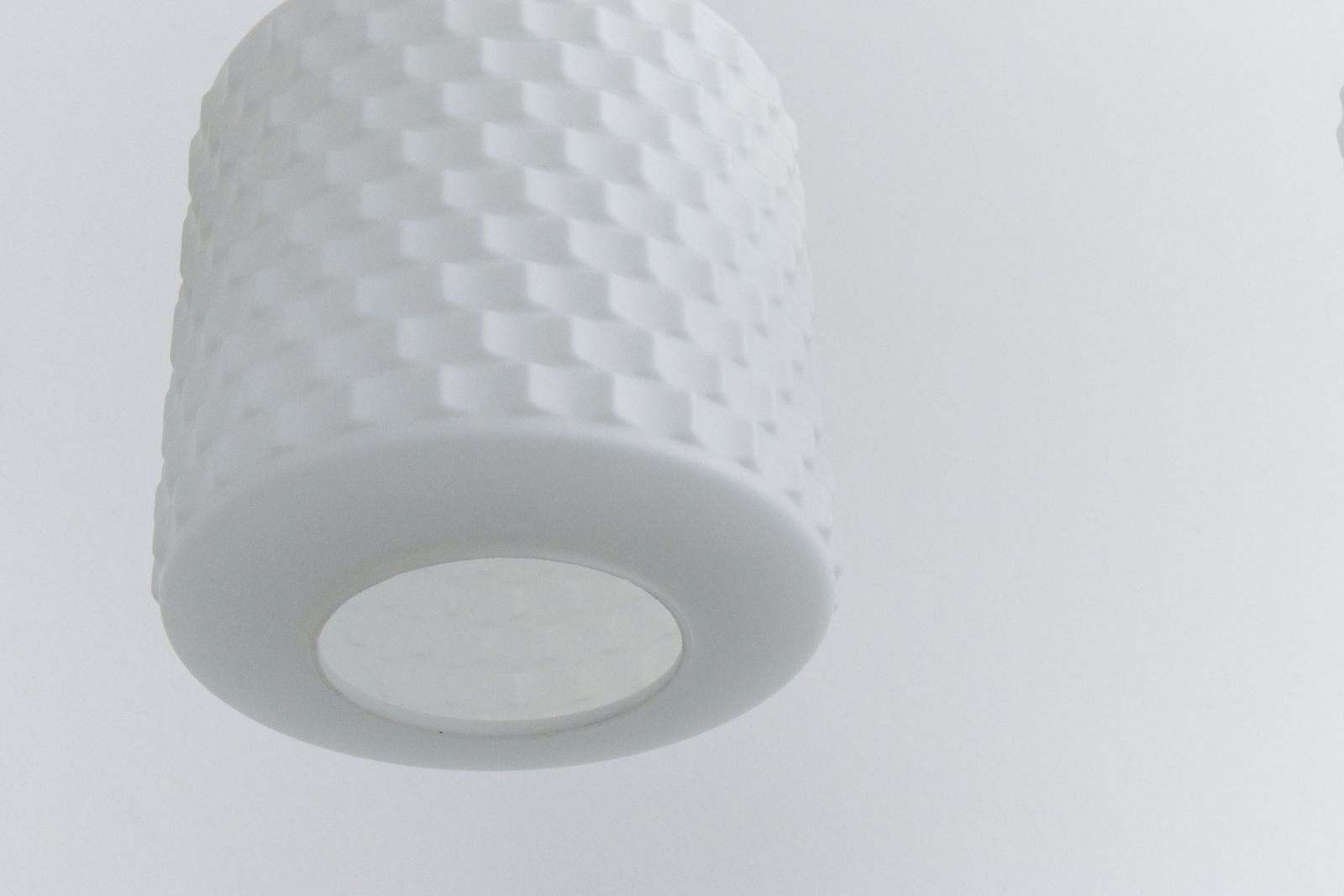 Vintage Pair Of White Textured Opaline Glass Pendant Light Shades photo 265.0