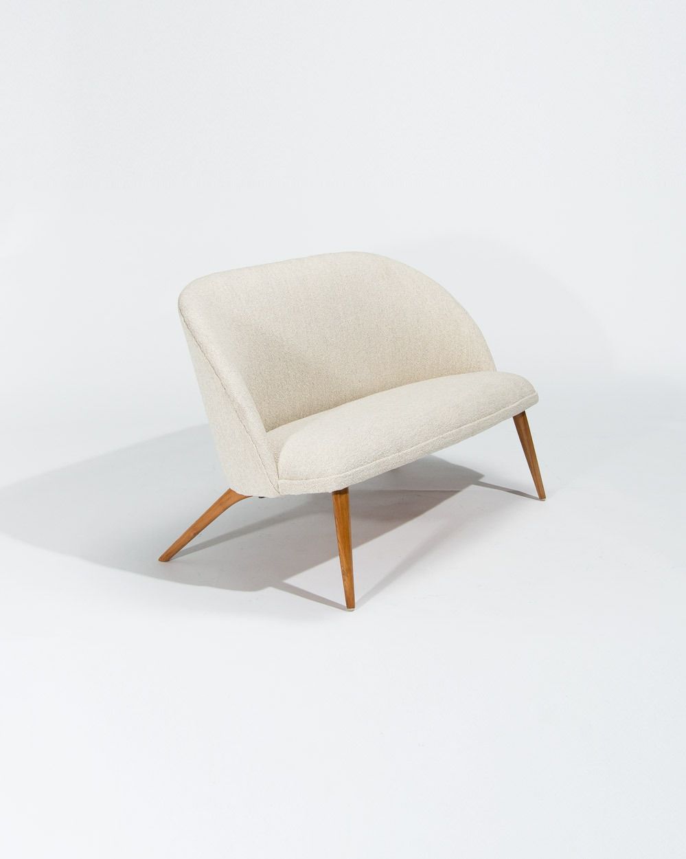 1940’s Swedish Grace Sofa In Cream Boucle, Mid Century Scandinavian Design photo furniture