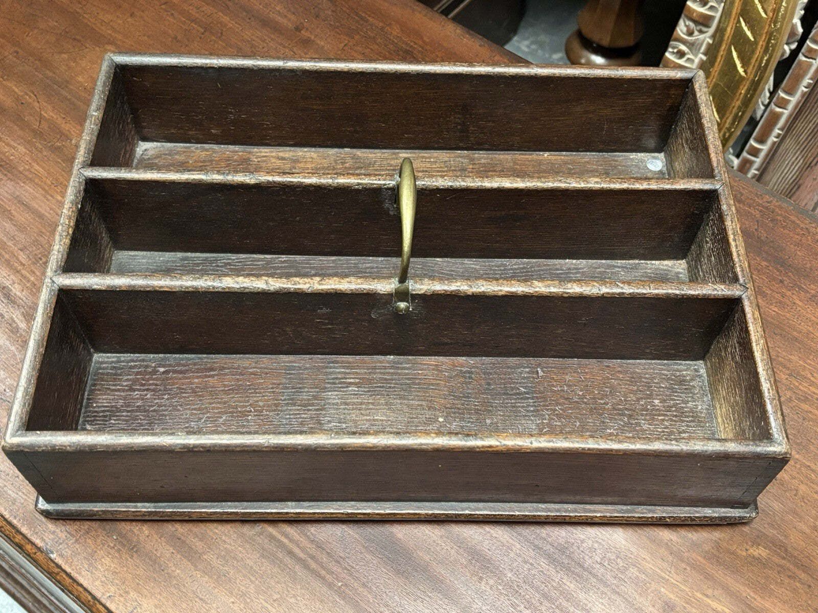 Georgian Oak Butlers Cutlery Tray Of Large Proportions photo for sale