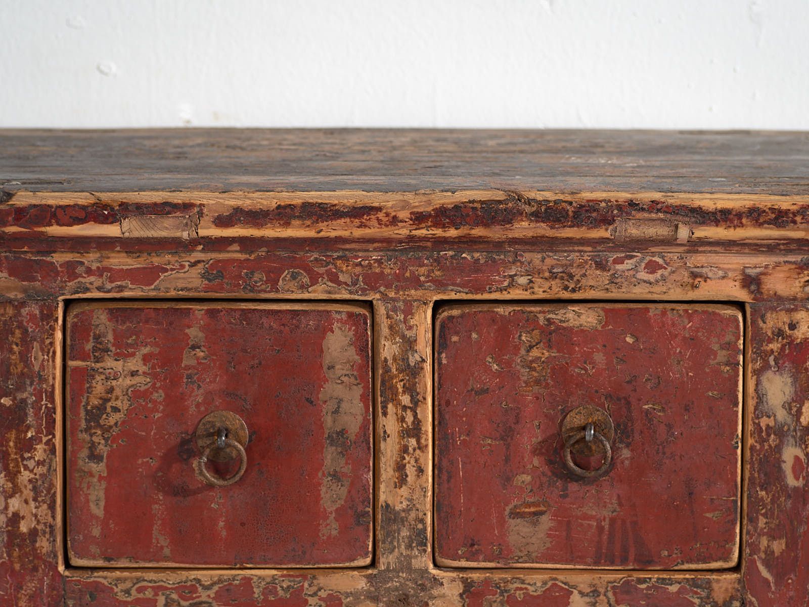 photo vinterior Antique Oriental Cabinet With Red Patina (C.1900) #77