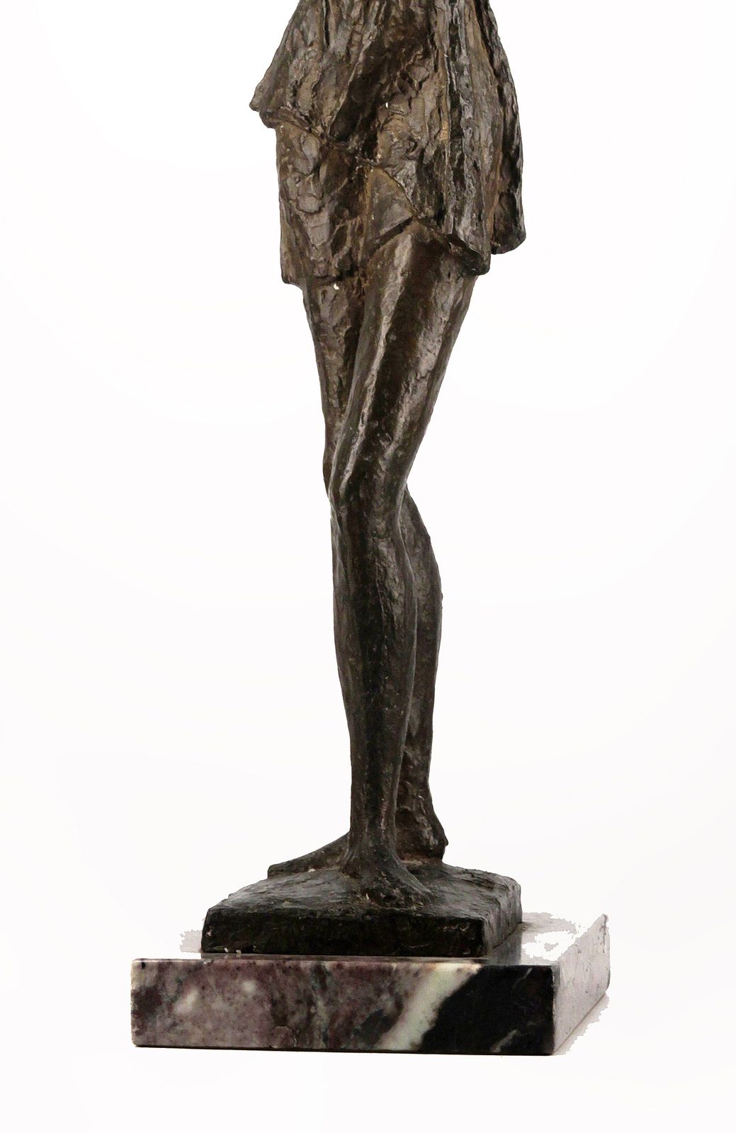 Early 20th Century Expressionist Patinated Bronze Woman Sculpture With Marble Base Signed By Italian Sculptor A. Monti photo buy