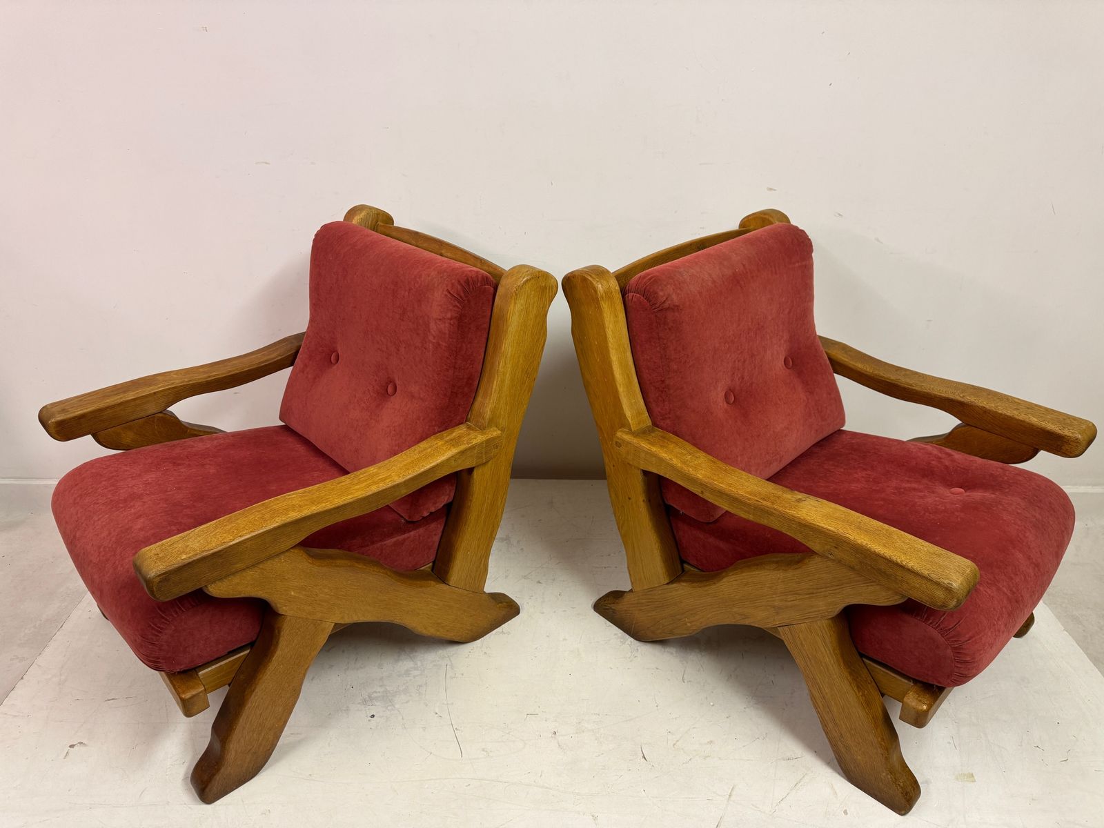Pair Of 1960s Belgian Brutalist Armchairs photo vintage