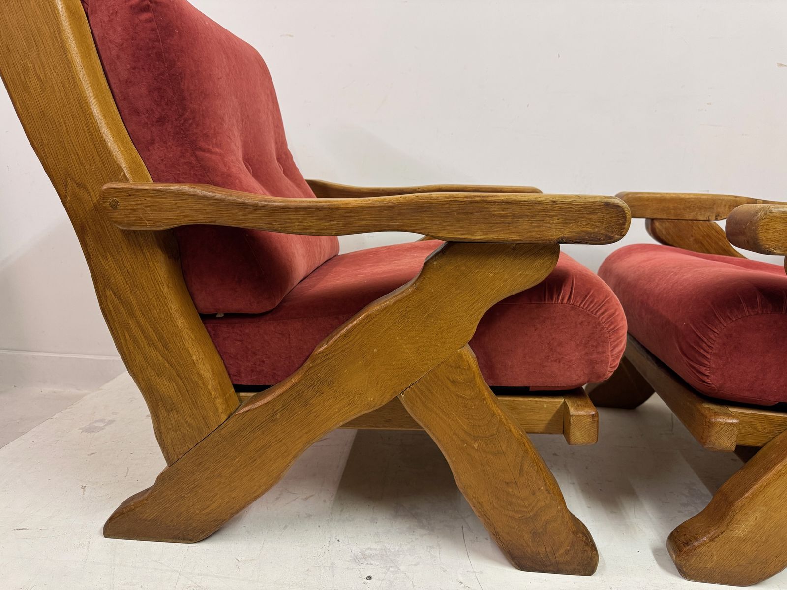 photo furniture Pair Of 1960s Belgian Brutalist Armchairs