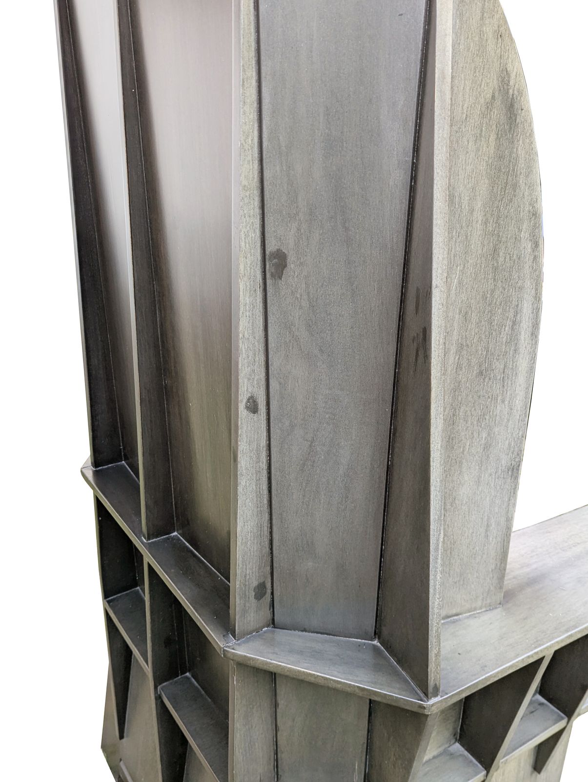Huge Sculptural Matrix Throne Armchair In Grey Wood By Adriano E Paolo Suman For Giorgetti, 1984 photo Furniture