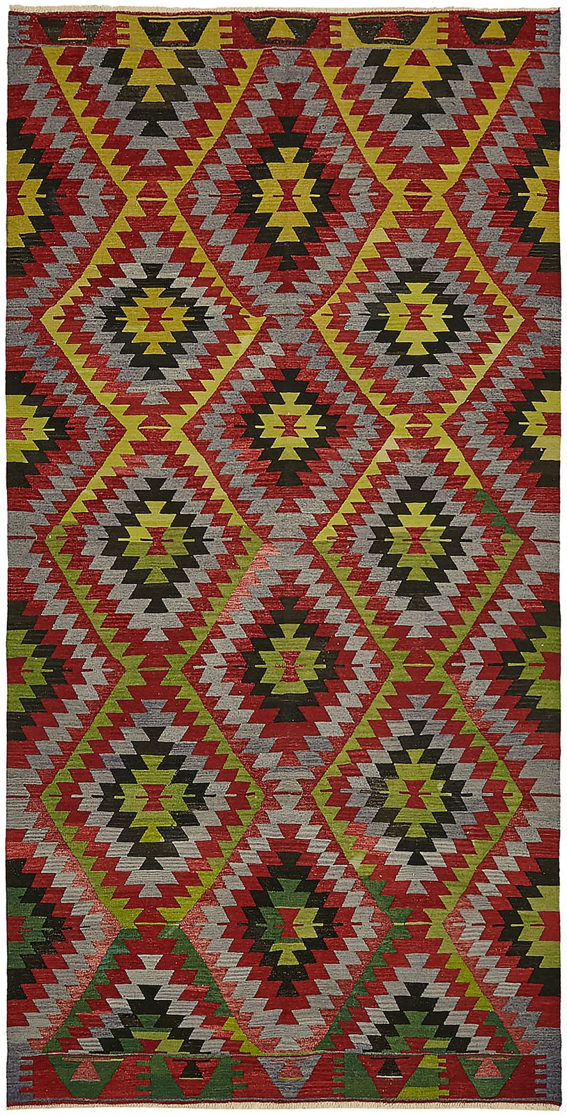 Handmade Multicolor Oriental Kilim Rug 181 Cm X 351 Cm