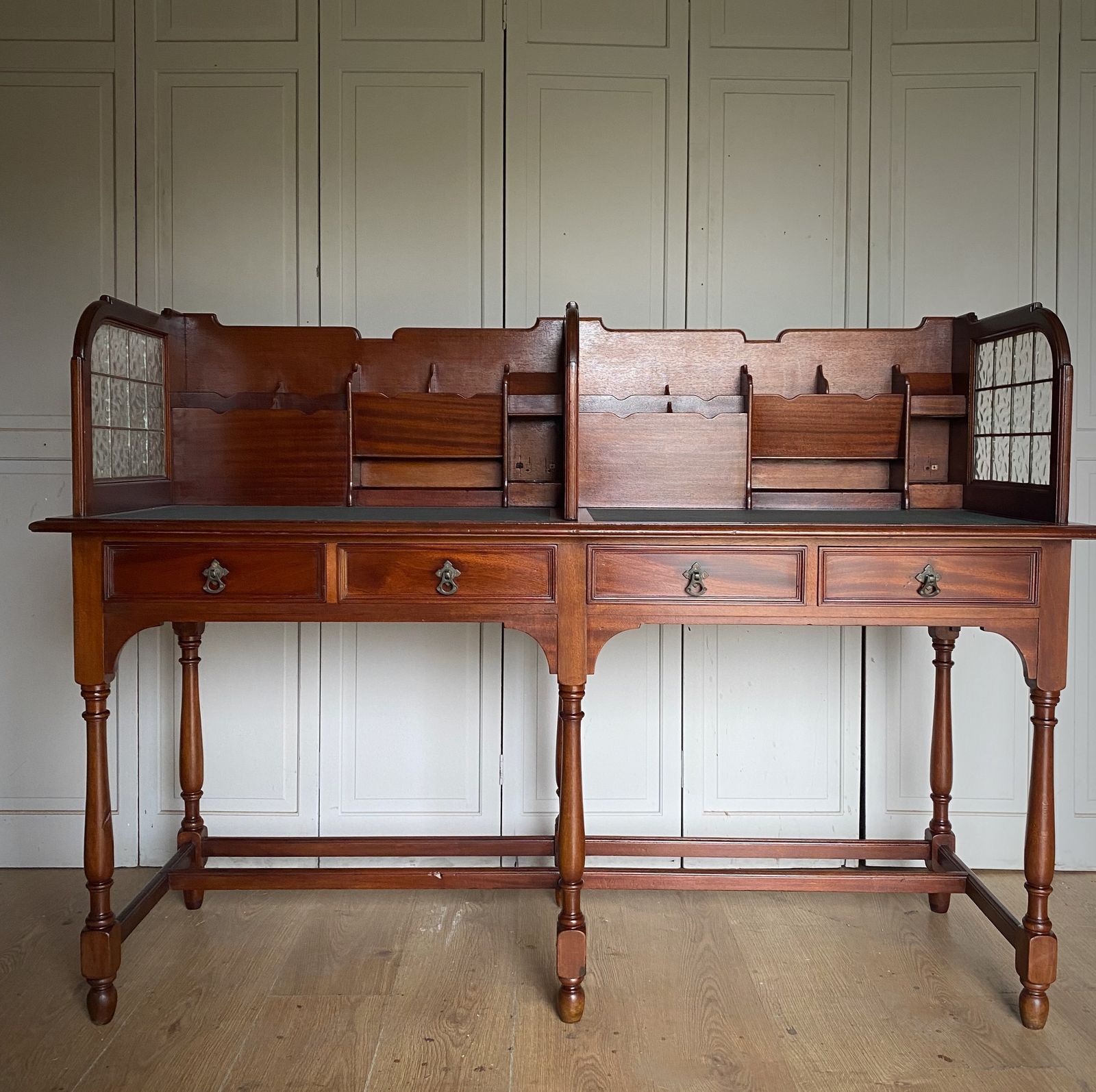 Mahogany Twin Clerks Desk, 1900s photo vintage