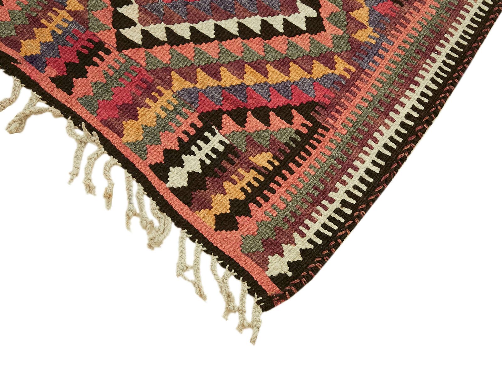 Handmade Multicolor Boho Runner Kilim Rug 316 Cm X 92 Cm photo Textiles