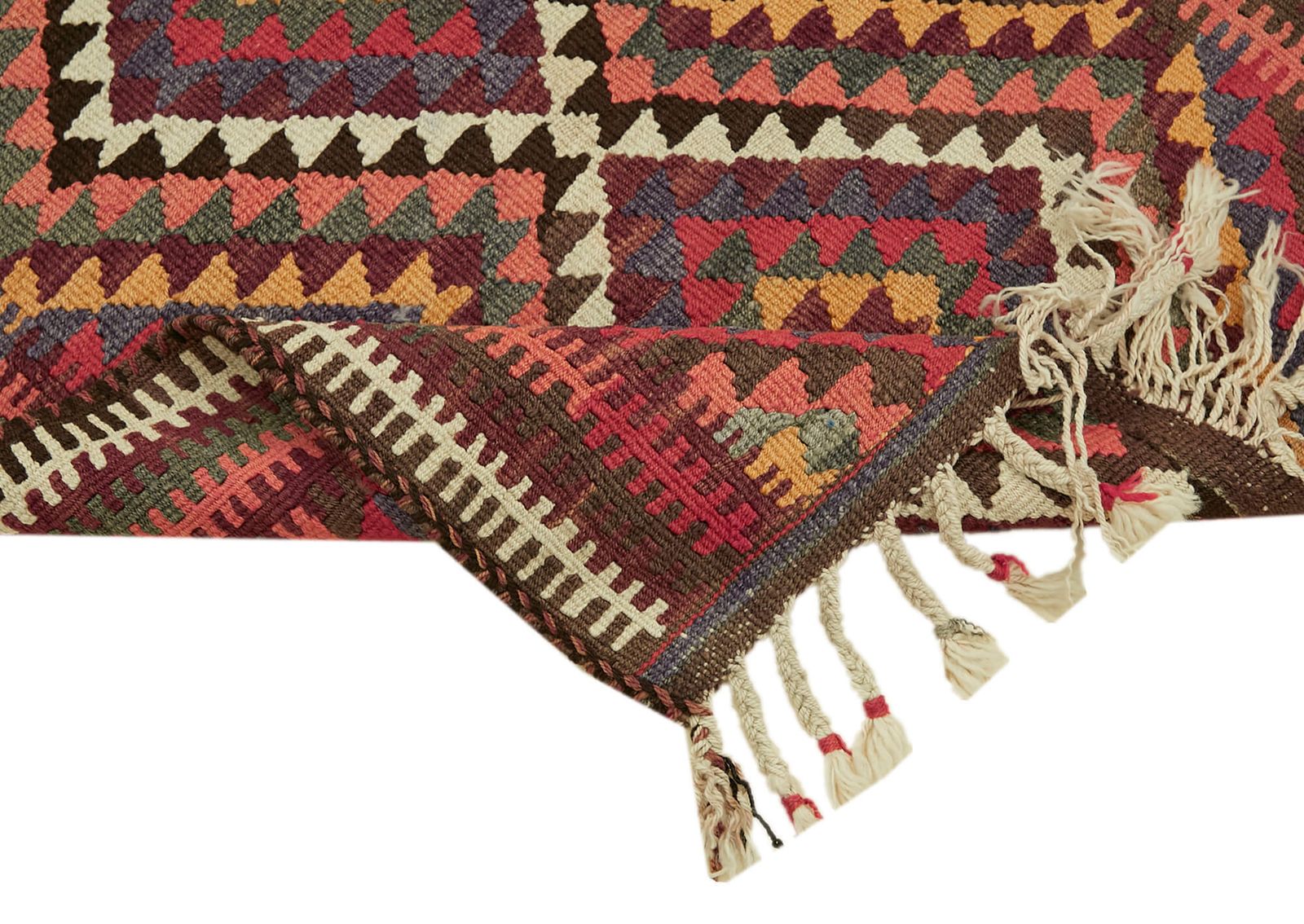 Handmade Multicolor Boho Runner Kilim Rug 316 Cm X 92 Cm photo vinterior