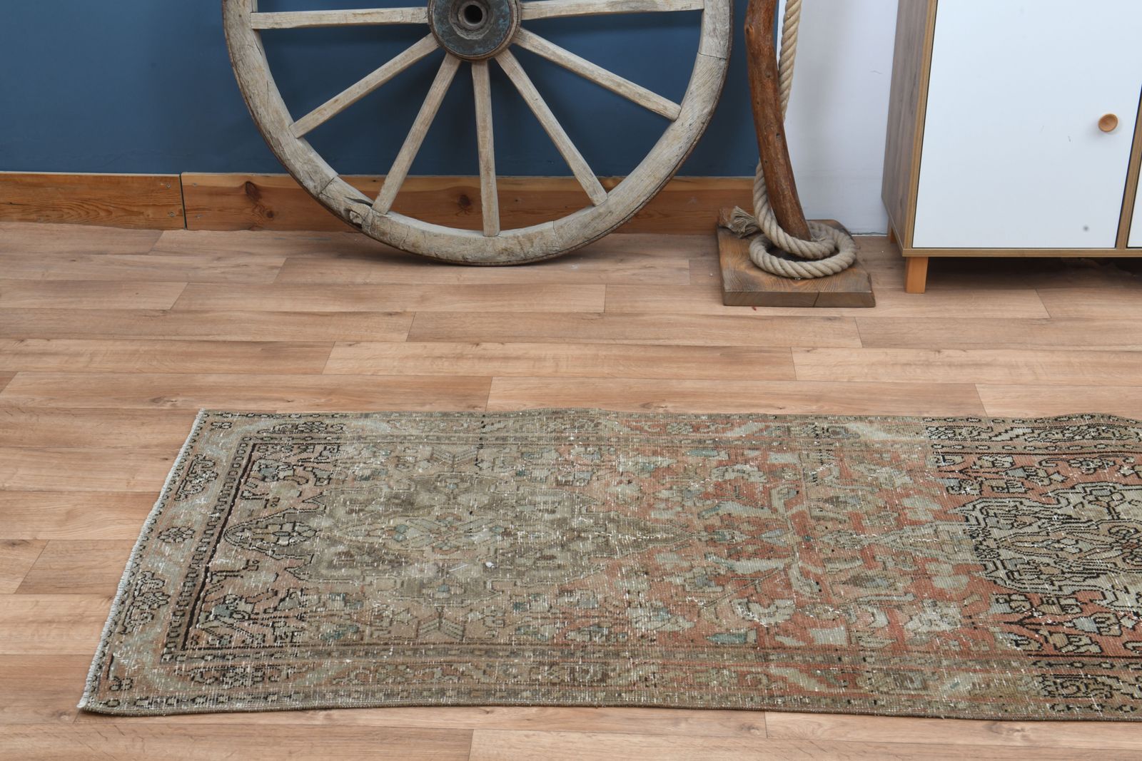 3'1x12'1 Ft, Handmade Luxury Turkish Runner, One Of A Kind, Vintage Oushak Rug, Kitchen Decor, Stair Decor, Hallway Carpet, Farmhouse Decor, Wool photo buy