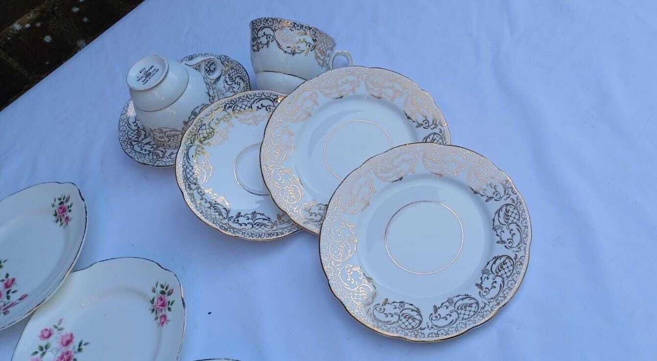 Delightful Collection Of Vintage Cups And Saucers   3 Different Patterns And Producers   29 Pieces In Total, Vintage Tea Party Collection photo vinterior