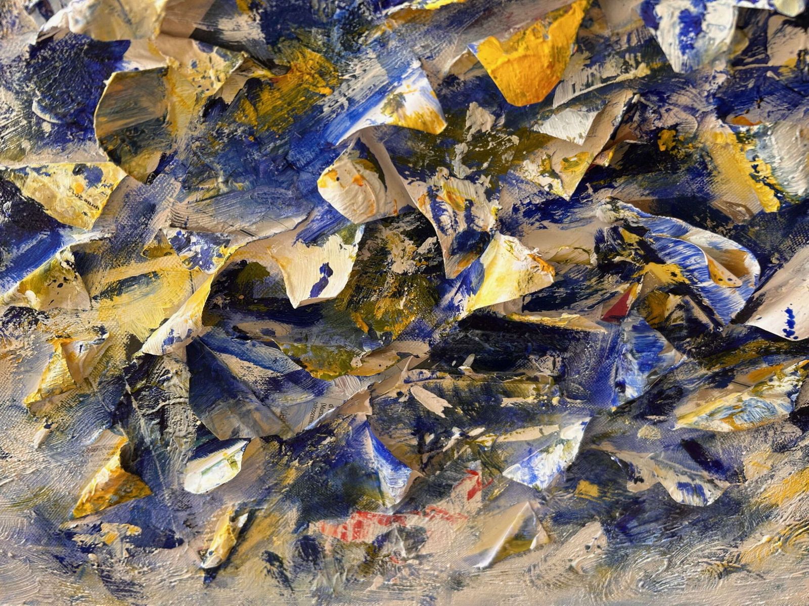 Jeanfilip   Large Acrylic, Collage On Canvas   Le Vol De Papillons   Signed 2012 photo buy