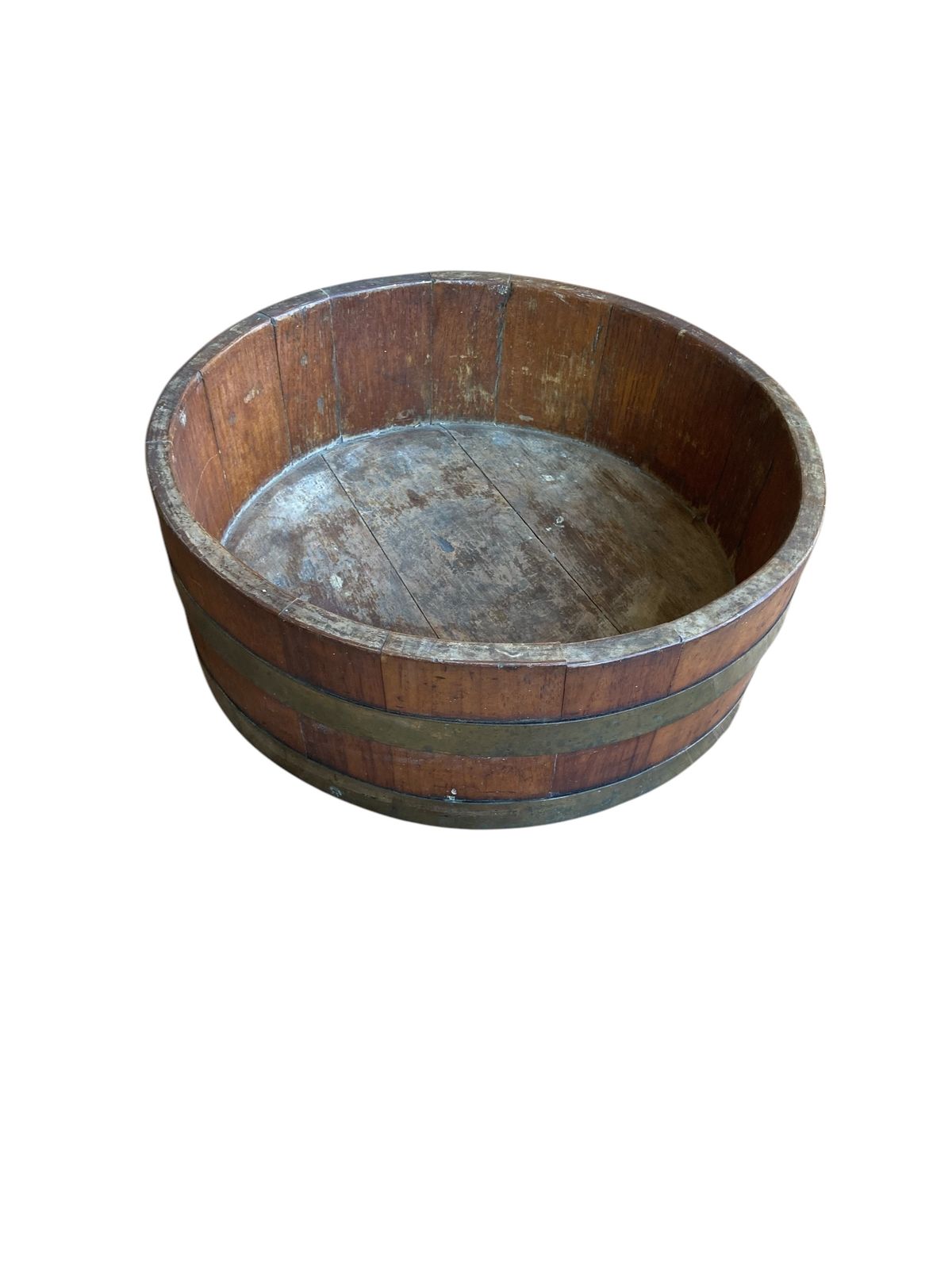 Edwardian Chestnut Wood Planter Or Ice Bucket. photo Garden Decor