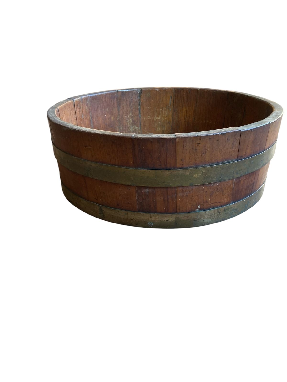 Edwardian Chestnut Wood Planter Or Ice Bucket.